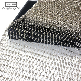 新品 辅料 2.8mm水钻有弹力钻石渔网镂空带钻网纱亮钻线钻DIY服装