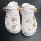 Crocs, золотой аксессуар, туфли, пряжка для обуви из жемчуга, делается под заказ