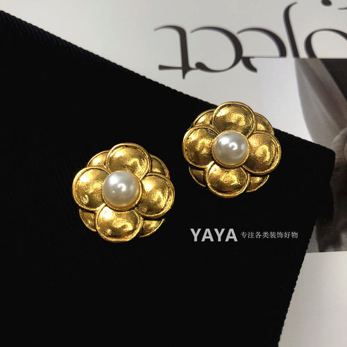 2cm金色花朵中古高档金属纽扣