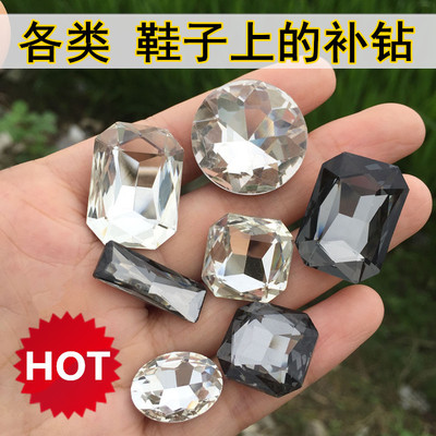 鞋上的补钻水钻配饰长方椭圆水滴玻璃钻凉鞋鞋子包包DIY材料配件