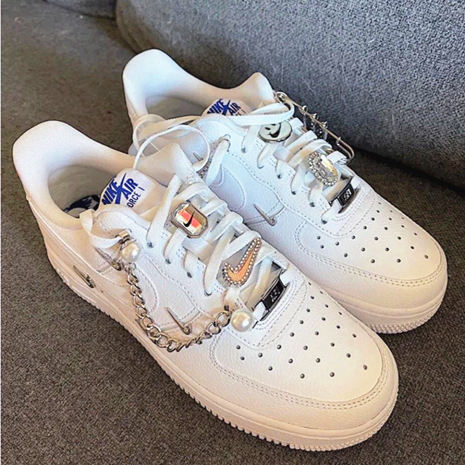 AF1宝石鞋扣鞋带装饰珍珠链条笑脸鞋带扣字母挂件别针球鞋配饰件