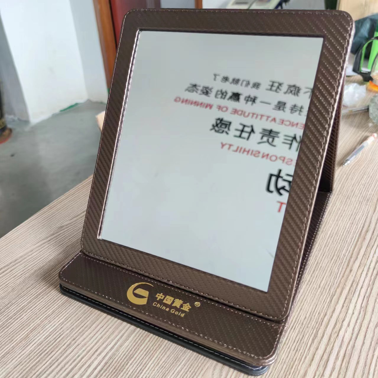 折叠皮镜珠宝店金店镜子珠宝柜台专用看货镜高清化妆镜新娘跟妆镜
