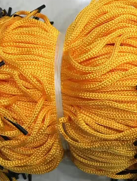 金黄色手提绳带钩手提带礼品袋丙纶卡头打头四针线pp针通手提袋绳