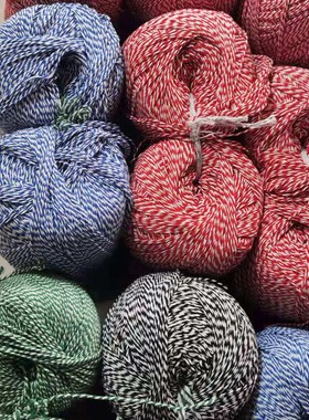 2/3mm绑大闸蟹包粽子线扎螃蟹线绳红白棉绳扎粽子双色棉线绳950米