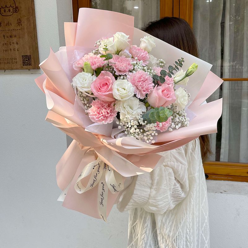 昆明同城送花/11朵康乃馨玫瑰混搭/母亲节鲜花探望生日