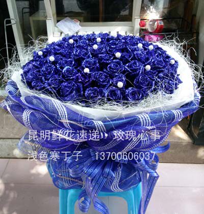 昆明蓝色玫瑰情人节鲜花速递