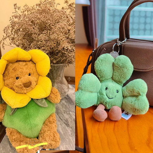 英国jellycat春季新品三叶草挂件玉米胡萝卜蛋糕毛绒玩具公仔