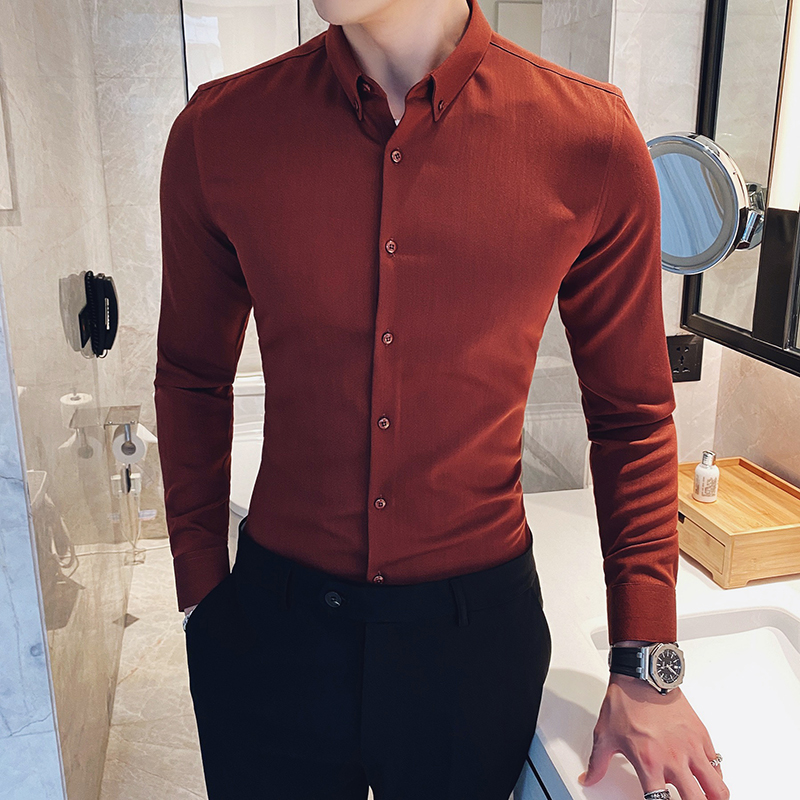 免烫抗皱韩版修身长袖衬衫特价