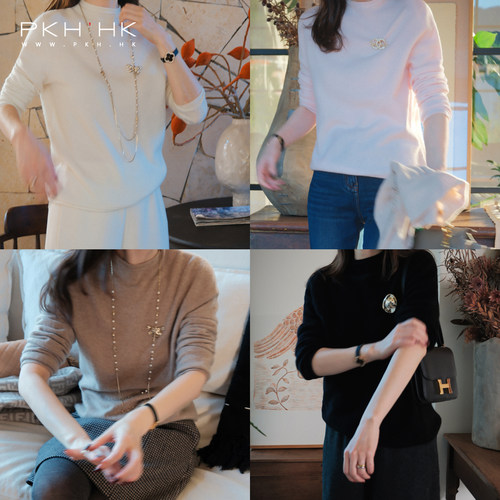 PKH.HK特新贯穿秋冬贴身敲软糯实用万能半高领羊绒羊毛毛衣四色