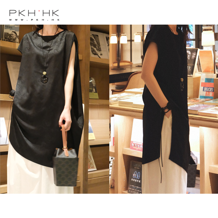 连肩袖夏季PKH.HK提花竹韵新中式