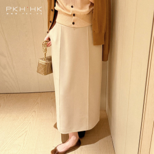 PKH.HK 秋上新 自留实用百搭包容度WAN美中长修身 精致通勤半裙 特