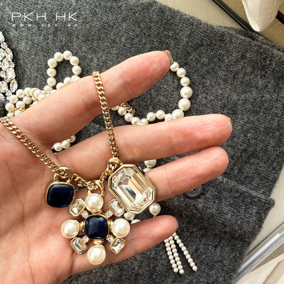 灵动珍珠吊坠长项链毛衣链