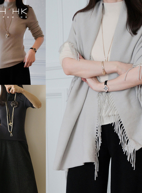 PKH.HK特今年新色无缝一体48支敲糯可机洗美丽诺羊毛打底针织毛衣