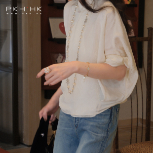 PKH.HK 特 夏新 色泽TE别雅致温柔东方气韵新中式斜襟小立领衬衣