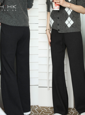 PKH.HK特新冬季私服BI入敲显腿长暖绒加厚无束缚修身微喇休闲卫裤