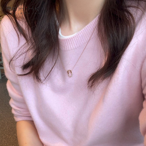 PKHHK全羊绒无缝一体圆领毛衣