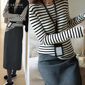 百搭条纹可机洗美利奴超细羊毛修身 PKH.HK特冬口碑返场 经典 毛衣