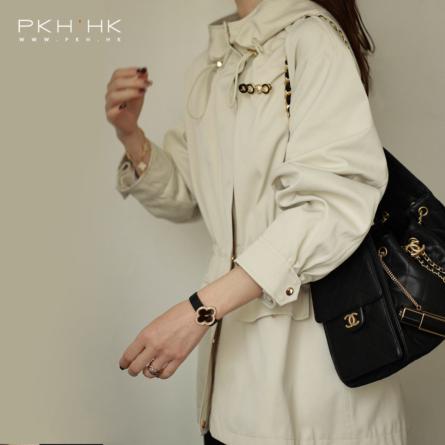 PKH.HK特春上新私服口碑返场细节帅到骨子里都市精英背帽工装风衣