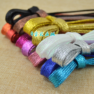 金色银色闪光鞋带扁黑白七彩儿童鞋带小白鞋女休闲鞋男AJ1空军1号