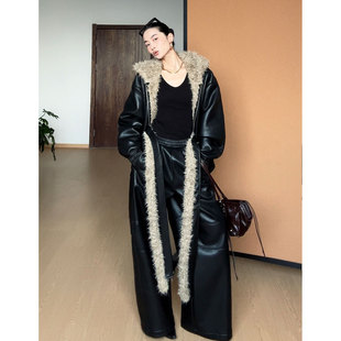 高级时髦摩登加厚外套PU皮酷飒休闲阔腿裤 CIZZLEMORE 静奢简