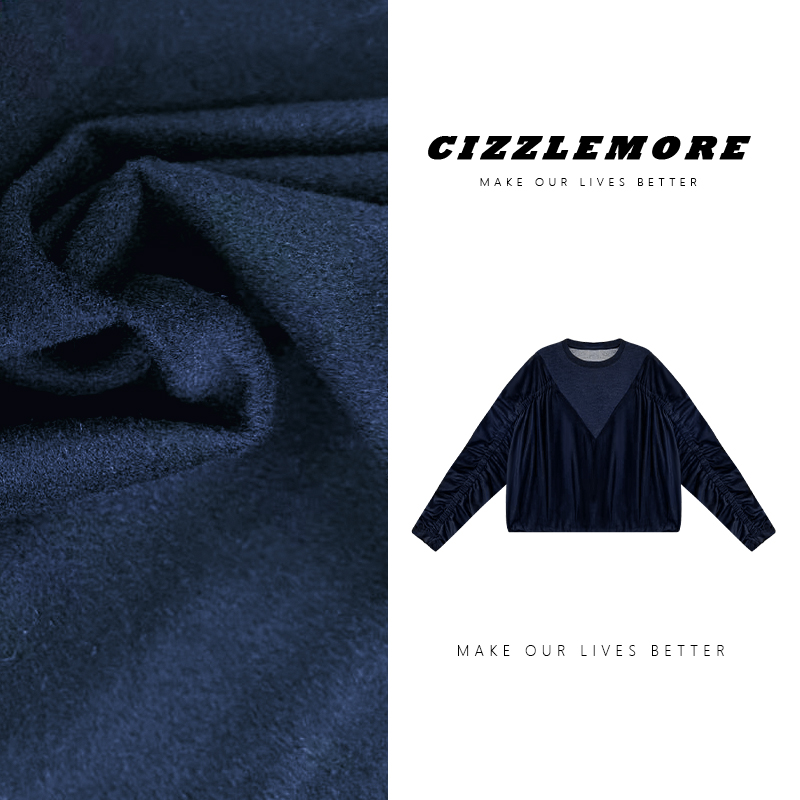 CIZZLEMORE【重工美学~设计款高版本V领拼接宽松抽褶长袖套头卫衣