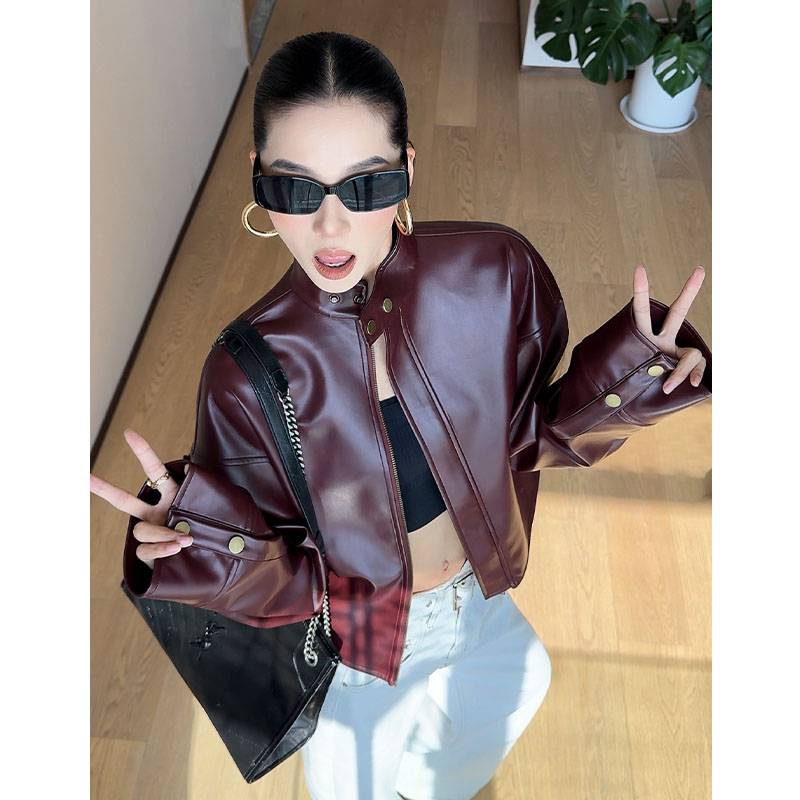 CIZZLEMORE 美式复古立领夹克女又酷又飒时尚休闲百搭短款外套