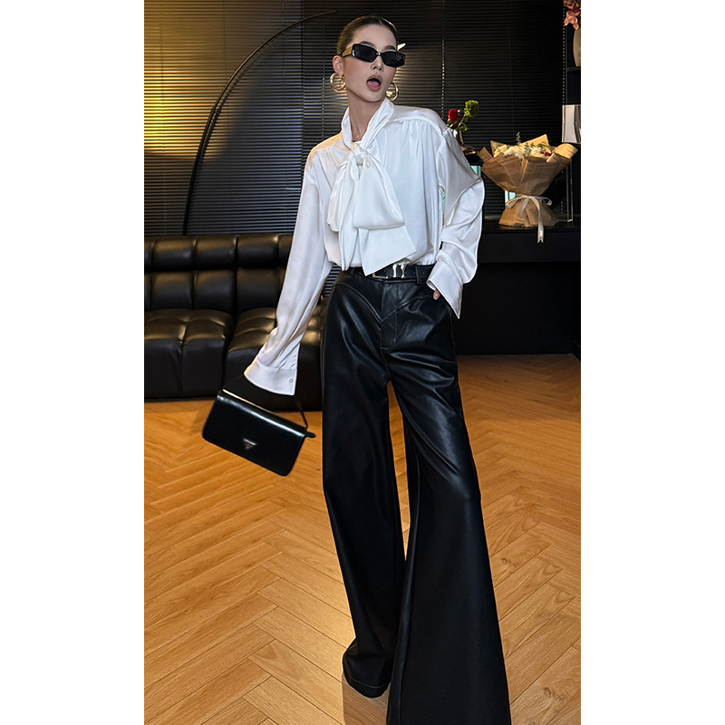 2024年春绑带衬衫时尚套装