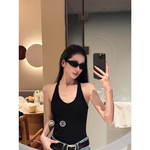 CIZZLEMORE【期待】带胸垫U领修身显瘦Y字吊带美背