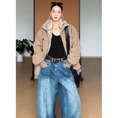 CIZZLEMORE【龚火夜话】冬季座山雕连帽加绒加厚毛毛重磅夹克外套