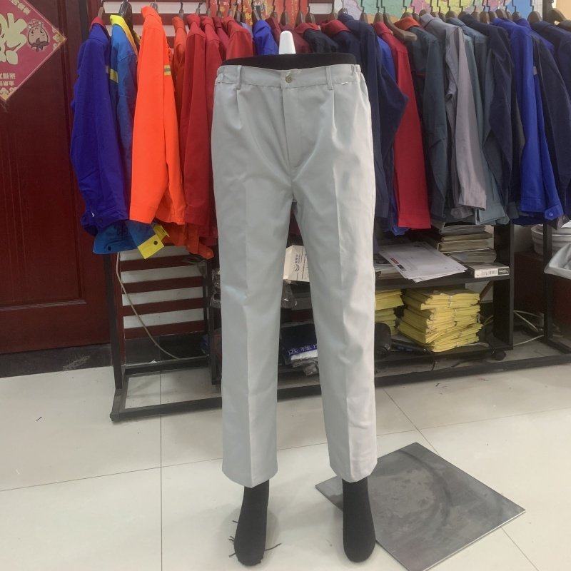 010C春秋冬浅灰白色工作服裤子 维修搬运工人特价劳保工装裤 厂服