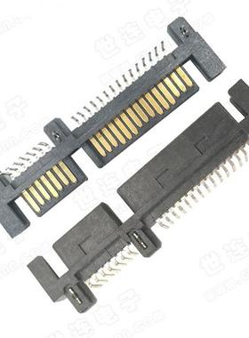 GLSA22M02 SATA 公座弯插带3个鱼叉 22PIN SATA连接器=QBL