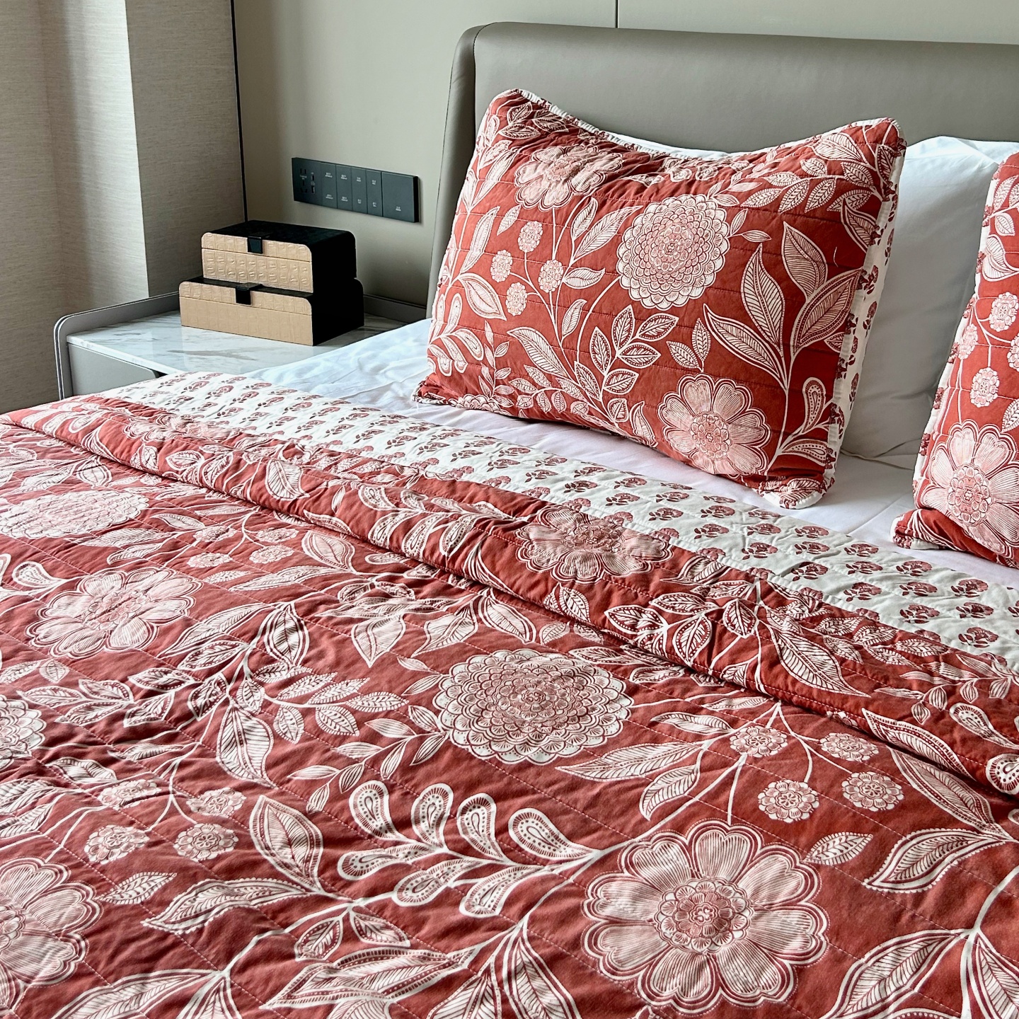 美式复古出口绗缝被床盖三件套