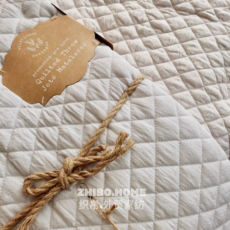 清！沅！北欧出口绗缝被盖毯沙发毯样板房床尾巾床旗午睡小毯子,床上用品,休闲毯/毛毯/绒毯,淘宝优惠券,粉丝福利购,淘宝优惠卷