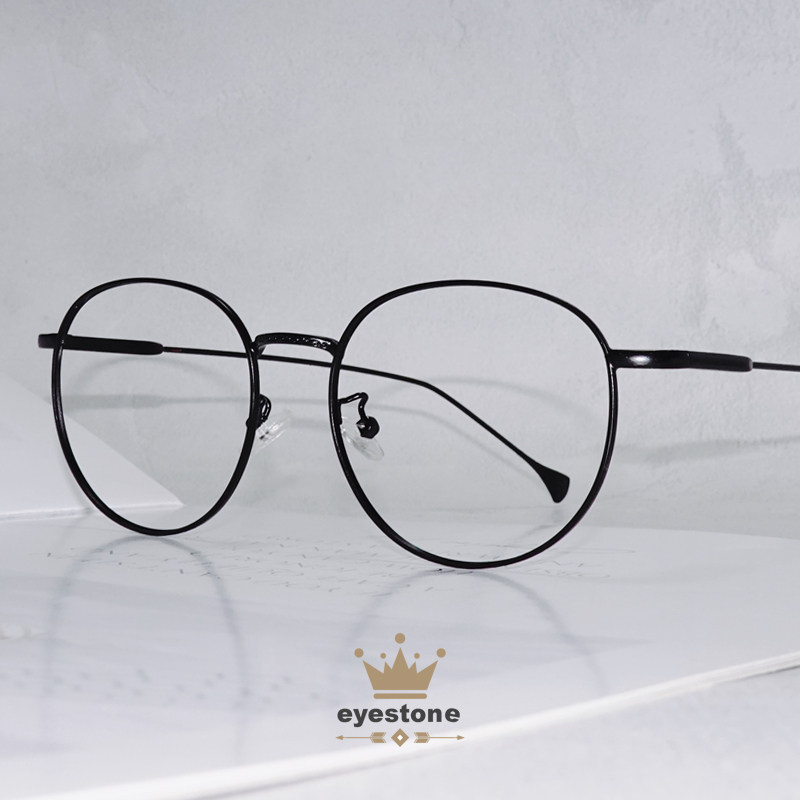 可爱个性素颜复古圆形无镜片装饰眼镜框镜架女素颜黑色高级感女士