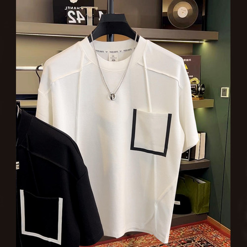 痞帅个性设计短袖上衣男