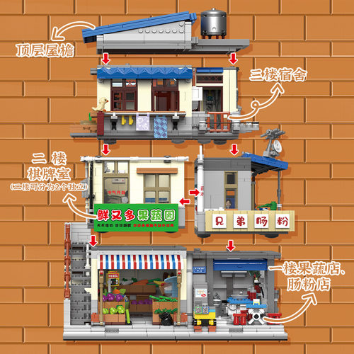 街景城中村兄弟肠粉店积木