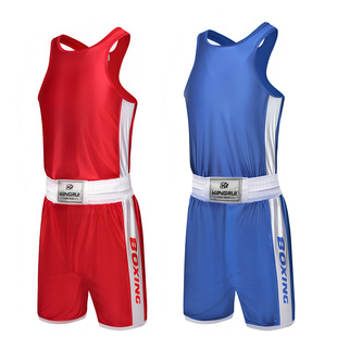 儿童成人拳击训练比赛服装散打男女搏击背心短裤套装泰拳专业定制