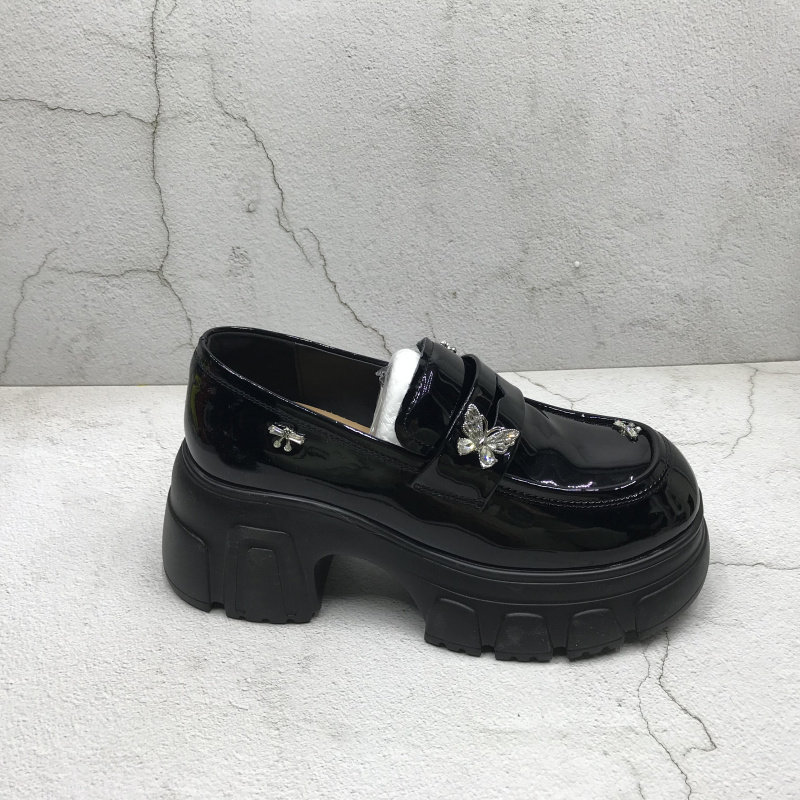 品牌撤柜2026春季新款断码处理真皮女鞋时尚圆头松糕底漆皮乐福鞋,女鞋,浅口单鞋,淘宝优惠券,粉丝福利购,淘宝优惠卷