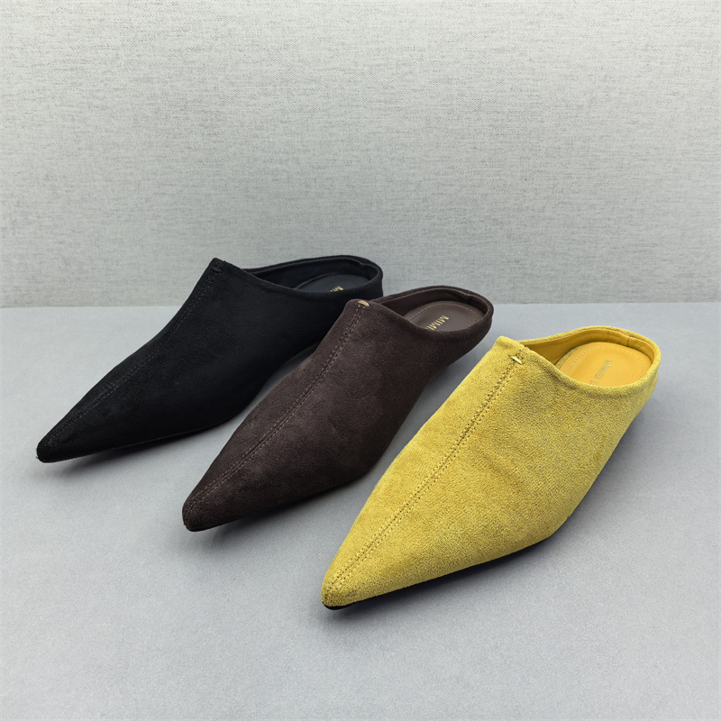 品牌撤柜2025春季新款断码处理时尚女鞋复古低跟小尖头外穿半拖鞋