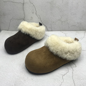 新款 内增高厚绒保暖休闲半拖鞋 断码 女鞋 处理时尚 品牌撤柜2025冬季