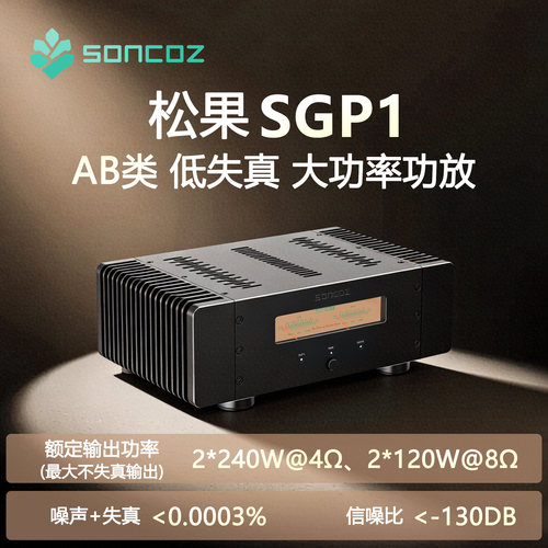 甲乙类HiFi功放立体发烧音响SONCOZ松果SGP1专用低失真大功率后级