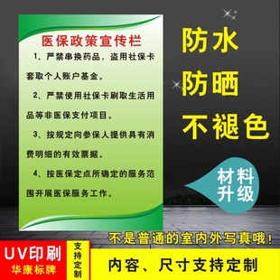 医保政策宣传栏医保定点药店管理制度医保购药流程标志牌墙贴医保