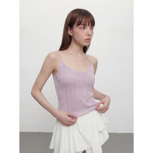 knits market 23B 蕾丝感蝴蝶结镂空轻薄针织背心 20S