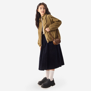 【灯芯绒】纯一良品女童软糯大摆半身裙秋冬 青少年中长款伞裙9岁