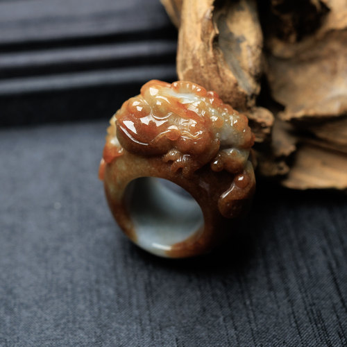 天然翡翠 A货 吊坠 挂件 戒指 金蟾扳指 红翡 冰糯种