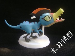 怪物猎人猫猫村组立式Q版粘土蓝速龙萌版蓝跳跳公仔手办
