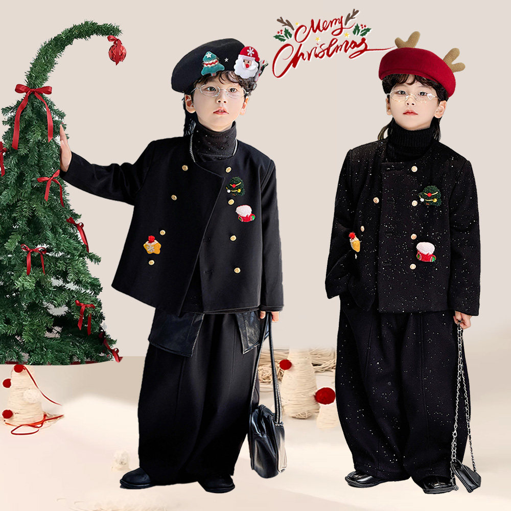 儿童冬季立领外套2025男童圣诞细闪加厚外套宝宝圣诞演出服礼服潮,童装/婴儿装/亲子装,西服/小西装,淘宝优惠券,粉丝福利购,淘宝优惠卷