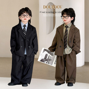 男童西装套装2025春季新款儿童韩版休闲西服宝宝花童正装演出服