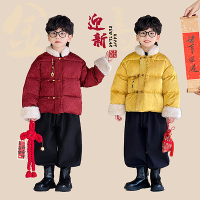 儿童中式国风棉服2025冬季新款