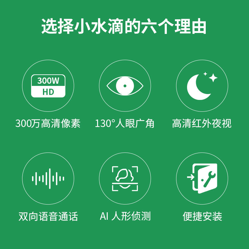 360 카메라 홈 감시 스마트 300W 카메라 작은 물방울 5C 고화질 야간 투시경 휴대 전화 원격 AC1P